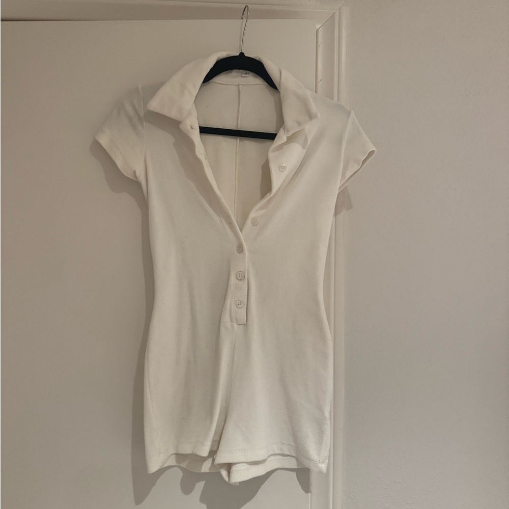 Frankie's Bikinis White Button Down Shirt